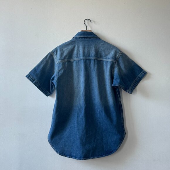 Calvin Klein Sunbleached Relaxed Denim Button-Down Shirt, Small - Picture 5 of 5